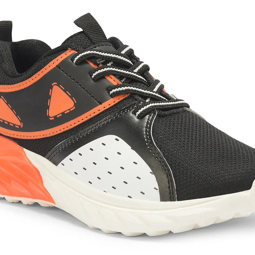 Leap7x By Liberty Kids ANTONY-E Black Sports Non Lacing Shoes