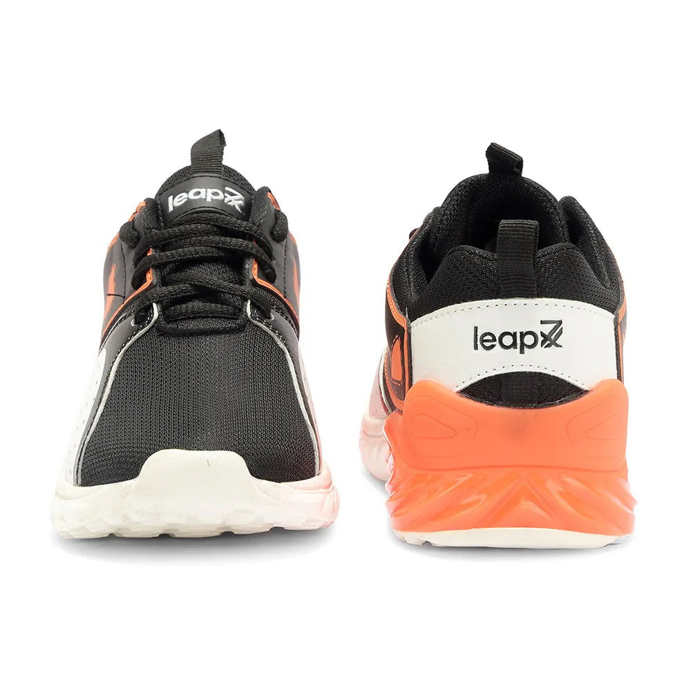 Leap7x By Liberty Kids ANTONY-EL Black Sports Lacing Walking Shoes