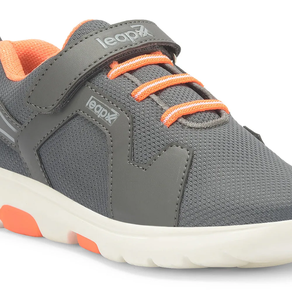 Leap7x By Liberty Kids ETHAN-E Grey Sports Non Lacing Shoes