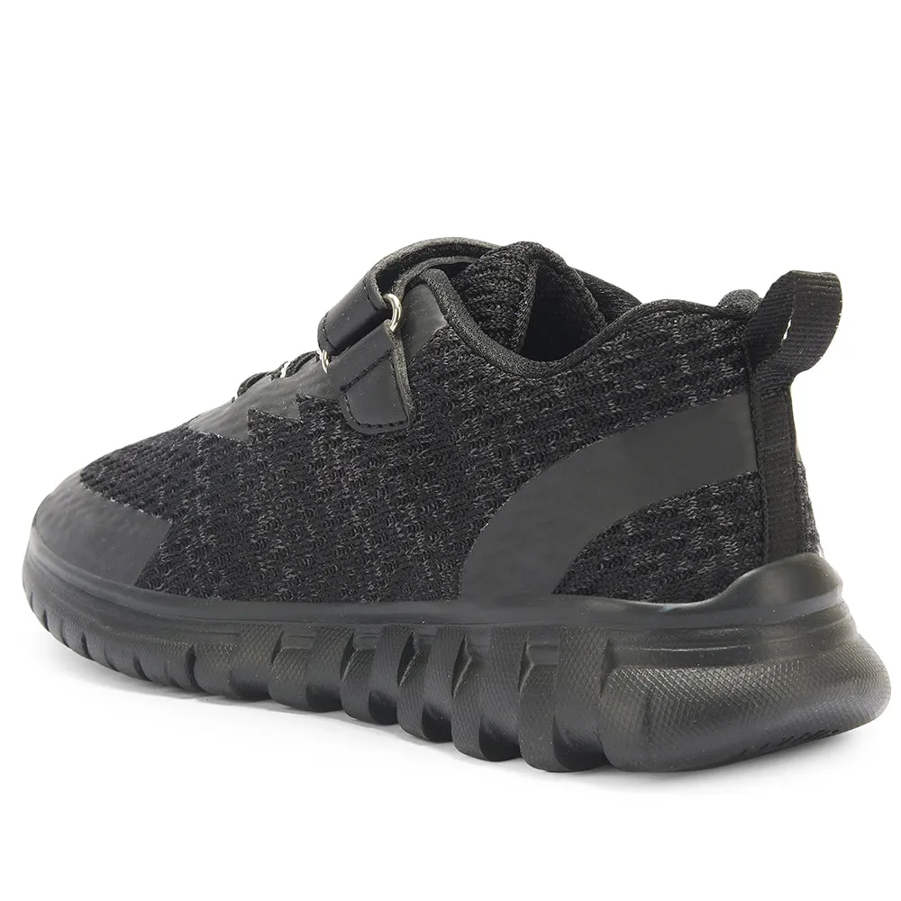 Leap7x By Liberty Kids RIDER-15E Black Sports Non Lacing Shoes