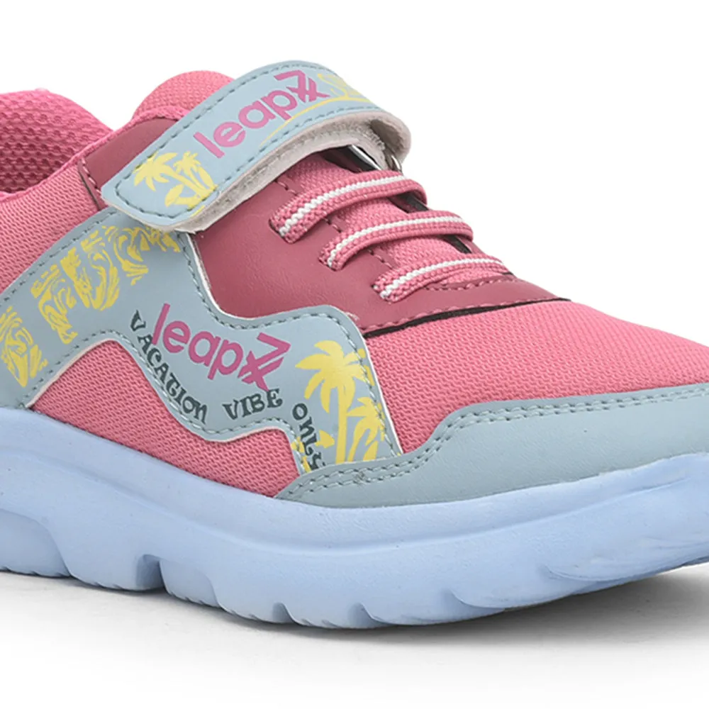 Leap7x Pink Sports Slip-on Walking Shoes For Kids TURBO-1E By Liberty