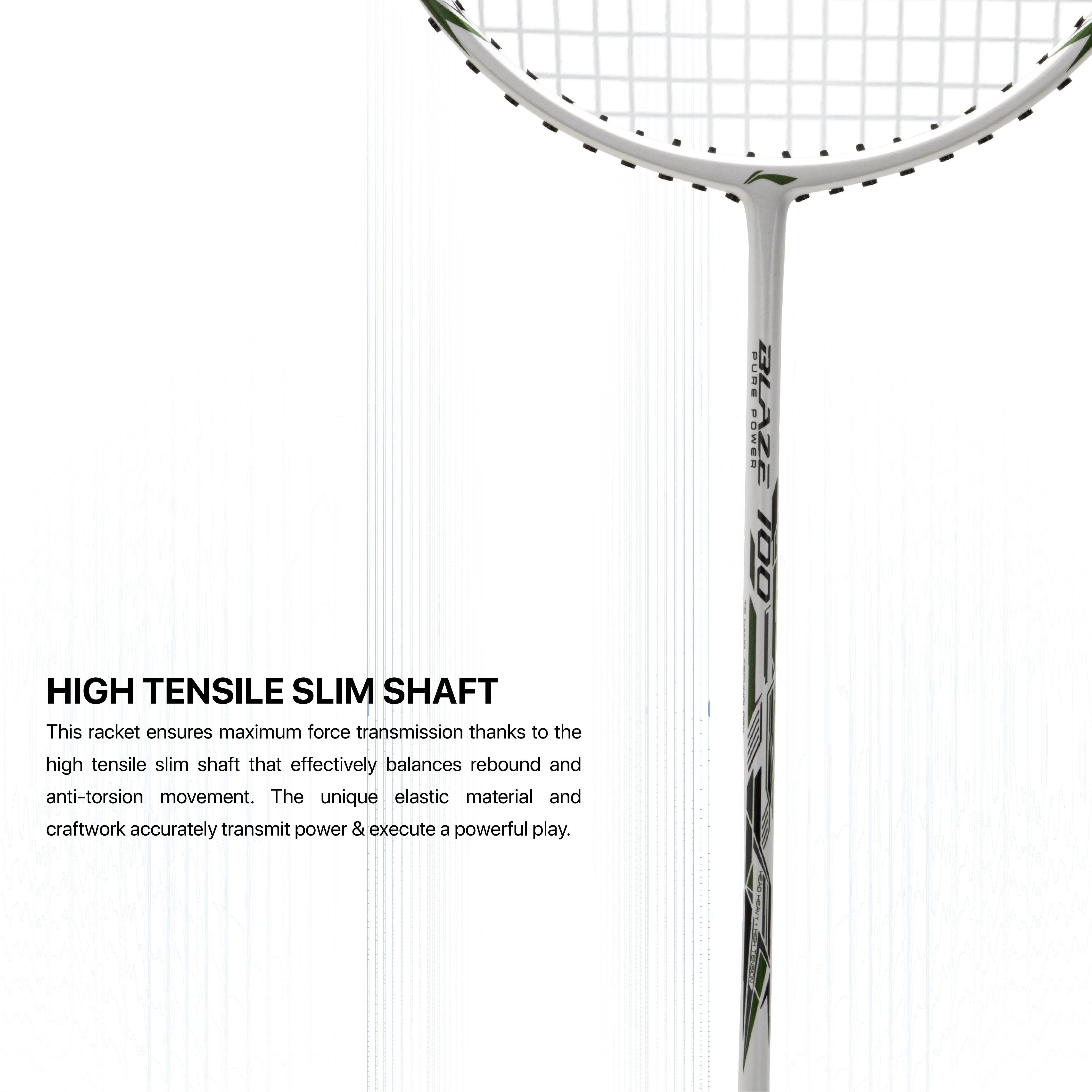 Li-Ning Blaze 100 Strung Badminton Racquet 78 grams (White)