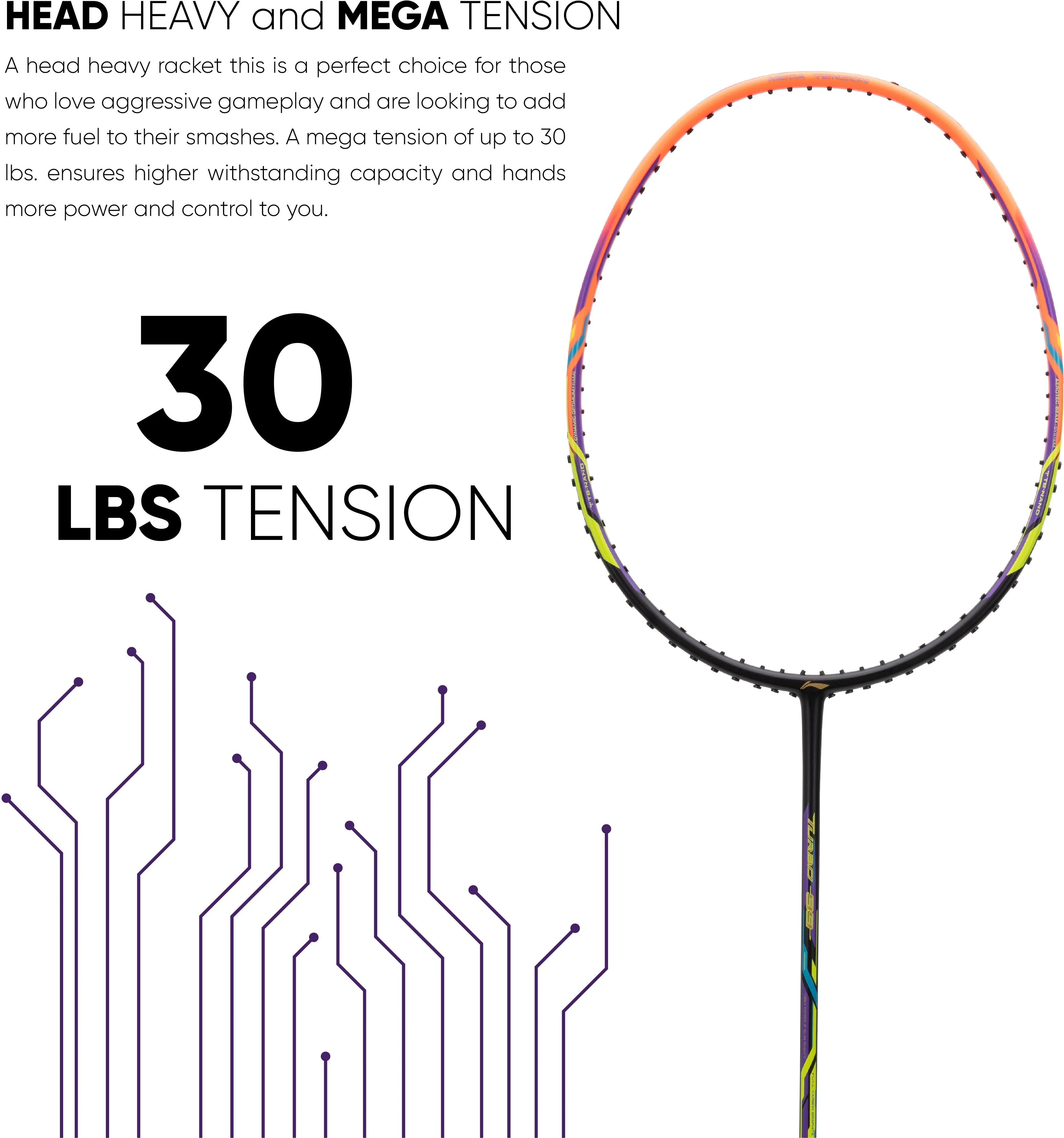 Li-Ning Turbo 99 Unstrung Badminton Racquet (Black / Orange)