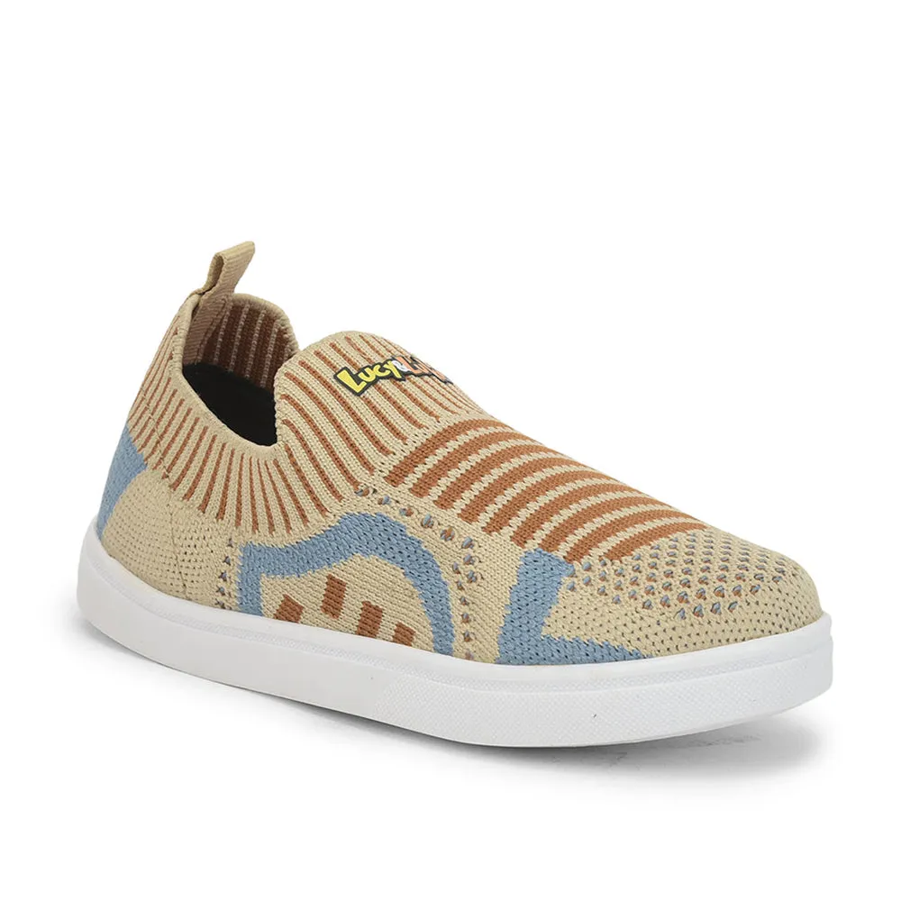 Lucy & Luke (Beige) Casual Non Lacing Shoes For Kids MINT-5 By Liberty