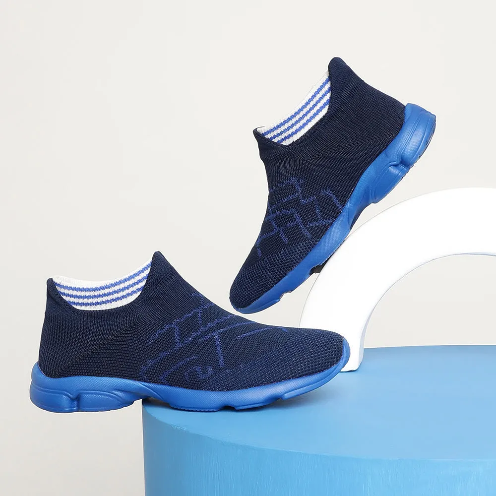 Lucy & Luke (Blue) Casual Non Lacing Shoes For Kids KSN-207 By Liberty