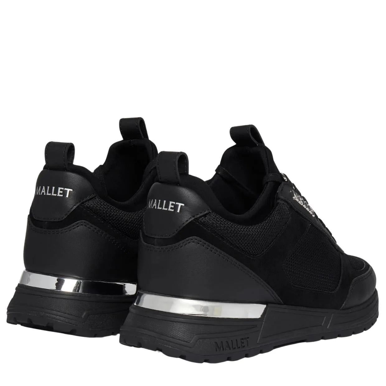 Mallet London Diver Lite Triple Black Sliver Trainers