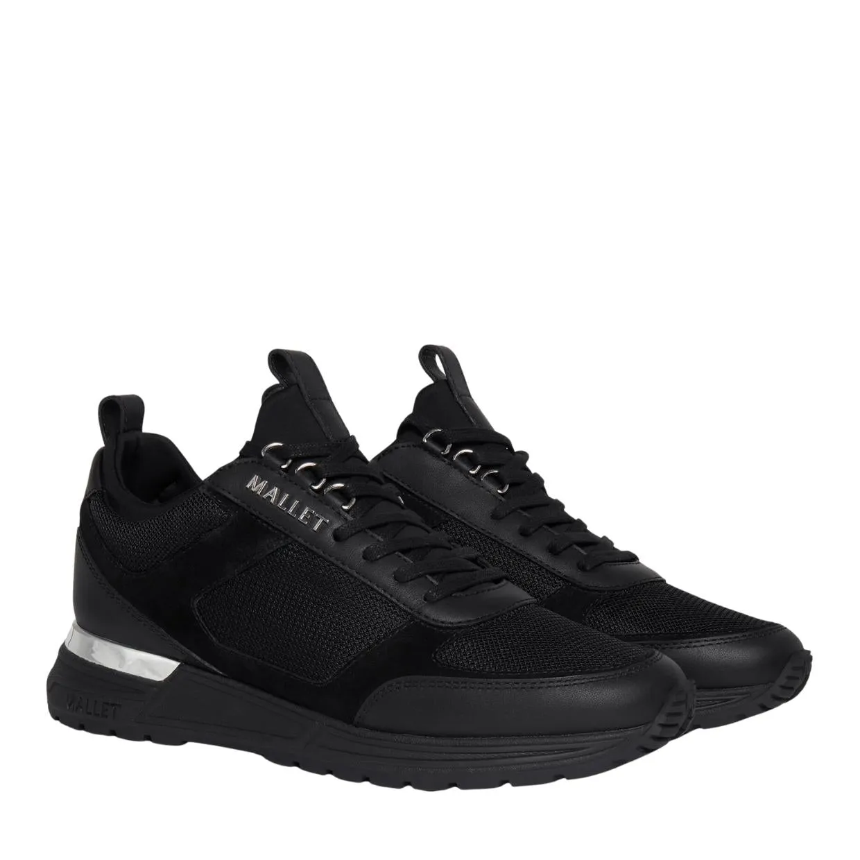 Mallet London Diver Lite Triple Black Sliver Trainers