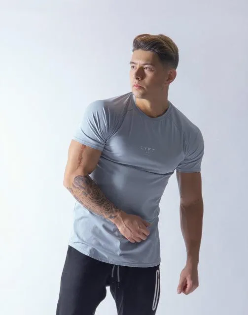 Men's Raglan Sports Slim Fit  Curved Hemline Tee