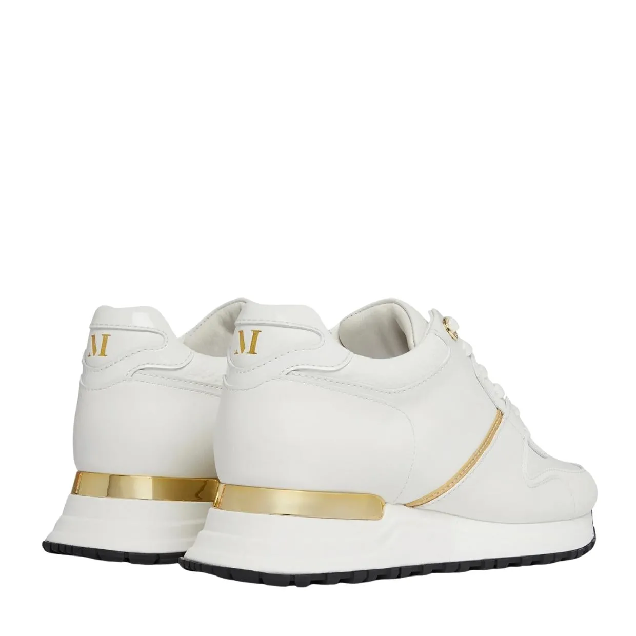 Miss Mallet Almorah White Gold Trainers