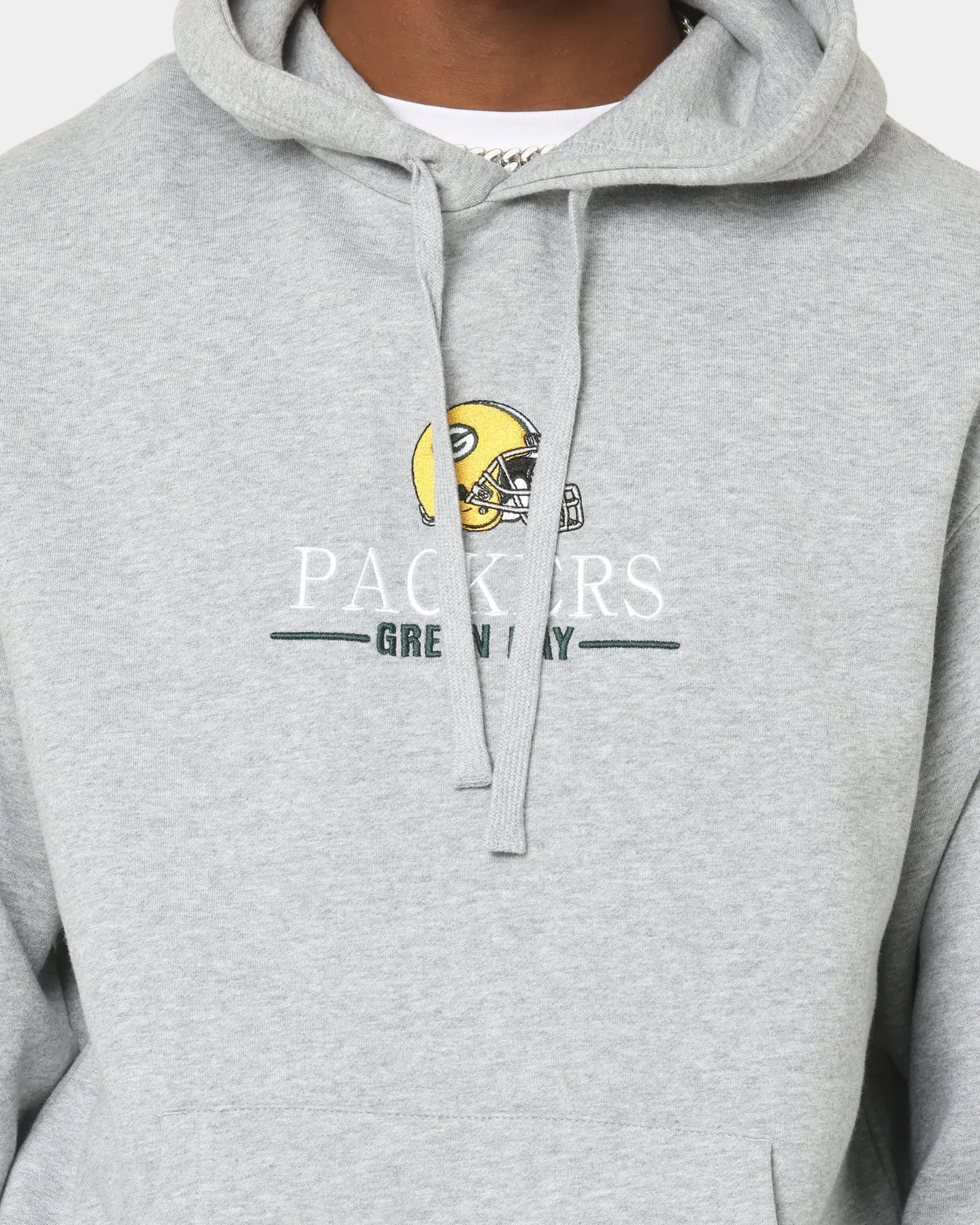 Mitchell & Ness Green Bay Packers Helmet Stack Hoodie Grey Marle