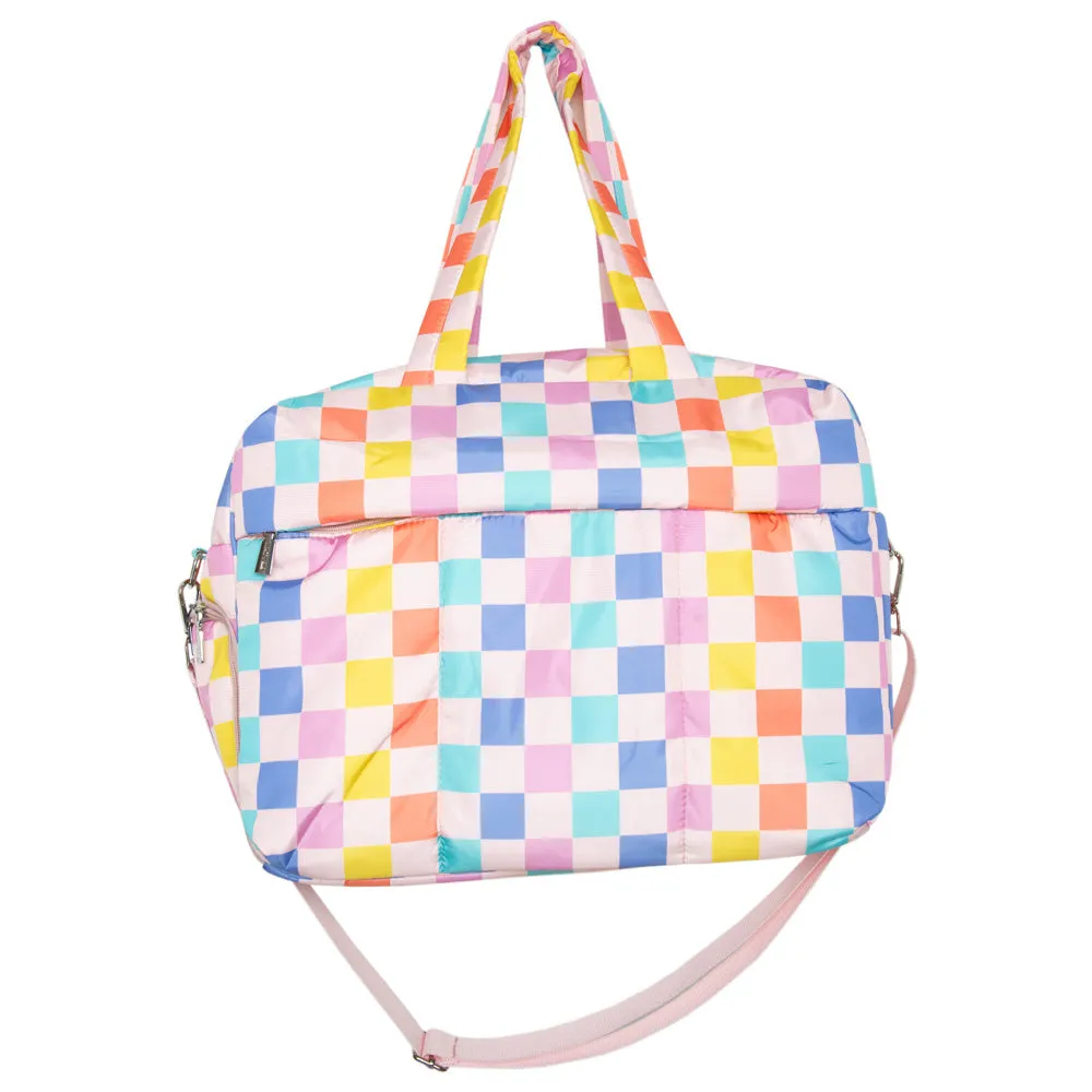 Multicolored Checkerprint Wholesale Weekender w/ Pass-Thru Slip