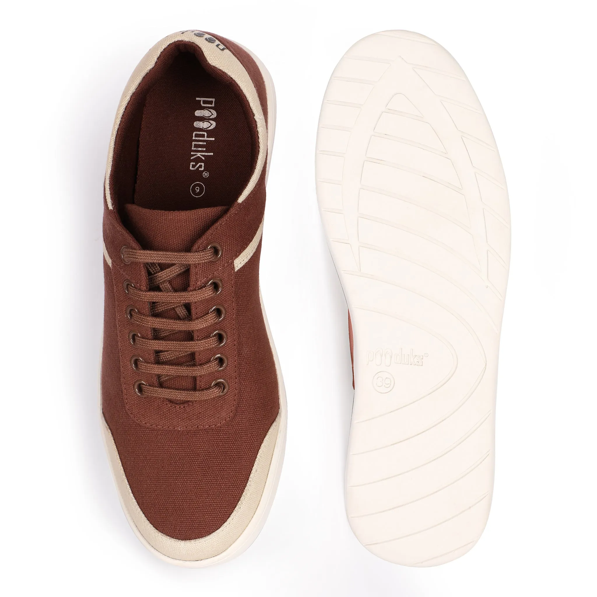 Paaduks Dan Eco-Sole Brown and Beige Sneakers (Unisex)