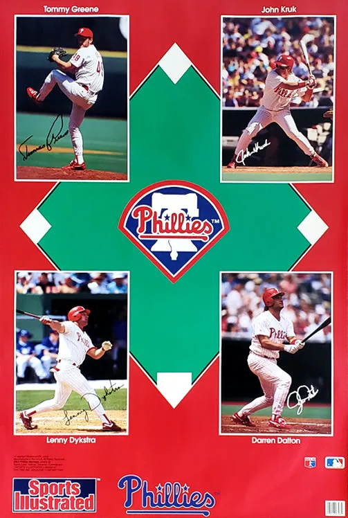 Philadelphia Phillies "Four Stars" Poster (Kruk, Dykstra, Daulton, Greene) - Marketcom/SI 1993