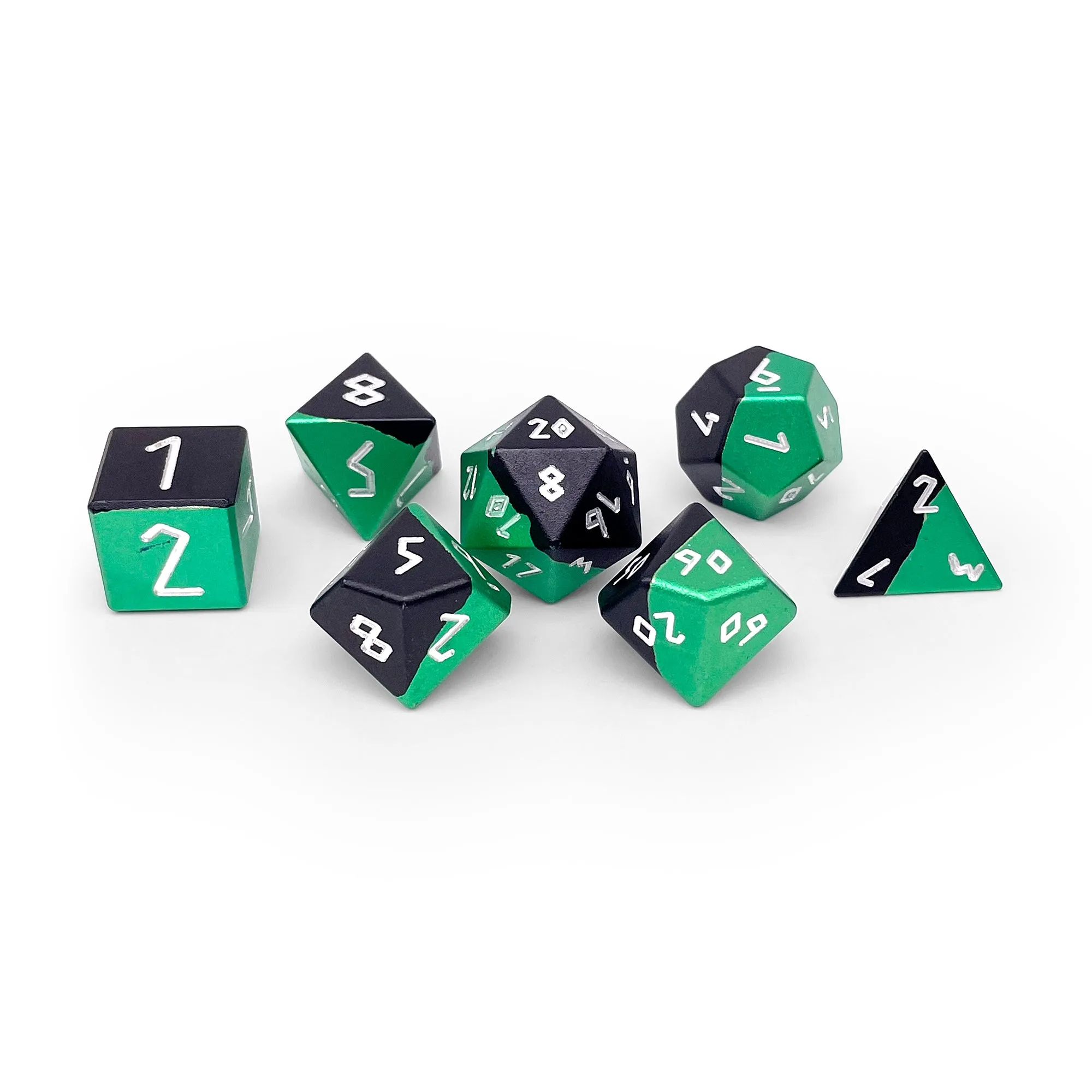 Poisoned Shards - 7 Piece RPG Set 6063 Aluminum Hybrid Dice