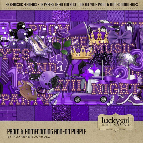 Prom & Homecoming Add-On Purple Digital Scrapbook Kit