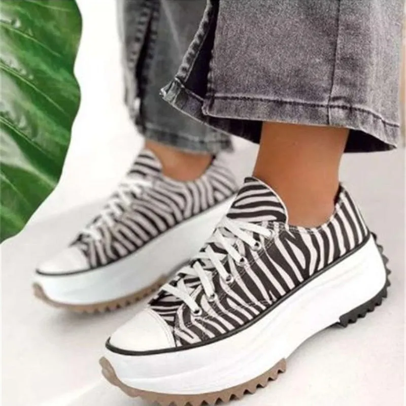 Purpdrank - Women's Sneakers Women's Zebra Pattern Canvas Shoes New Women's Sports Casual Shoes Calcados Feminino Confortavel