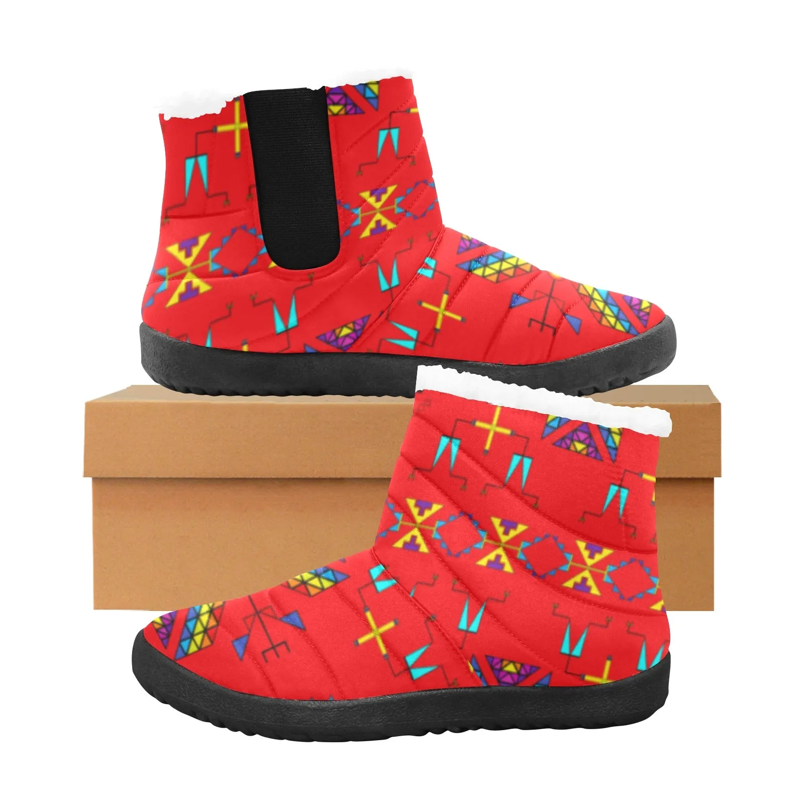 Rainy Chief Rainbow Red Women's Padded Winter Boot