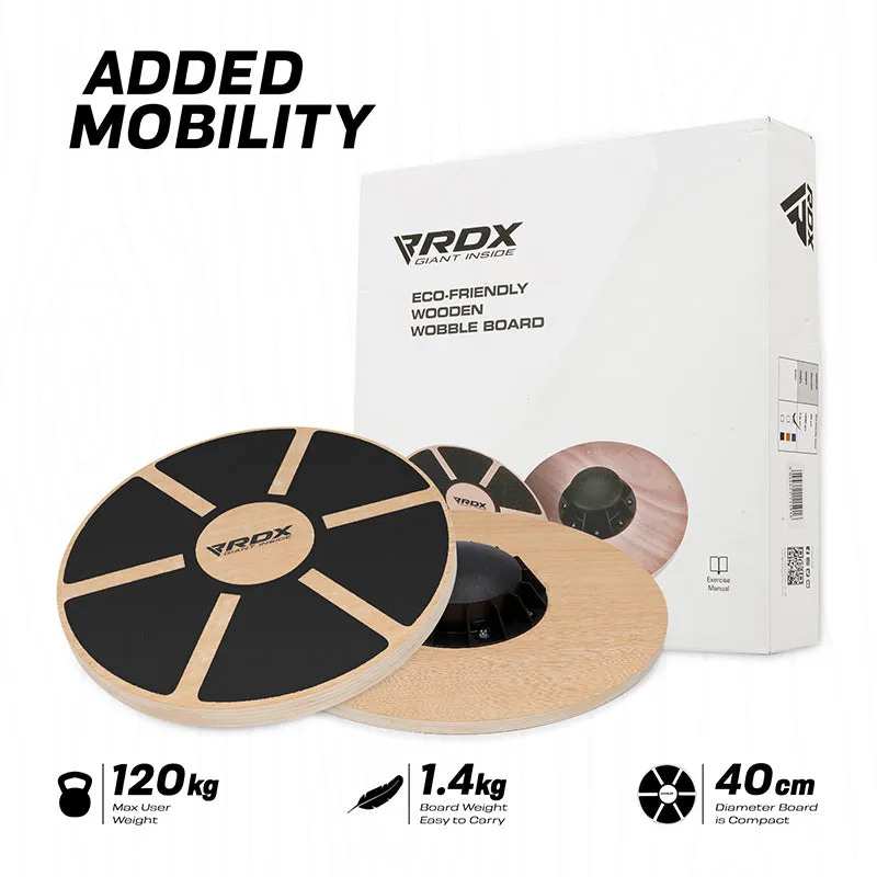 RDX W1 Wooden Wobble Round Balance Board