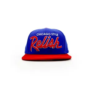 Relish Vintage Sports Script - Blue and Red