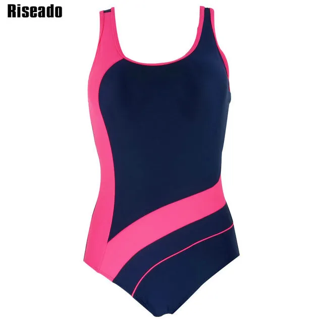 Riseado 2017 One Piece Swimsuit Swimwear Women Sports Backless Bodysuits Women's Swimsuits Splice Bathing Suits