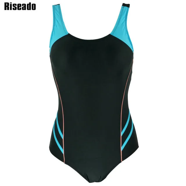 Riseado 2017 One Piece Swimsuit Swimwear Women Sports Backless Bodysuits Women's Swimsuits Splice Bathing Suits