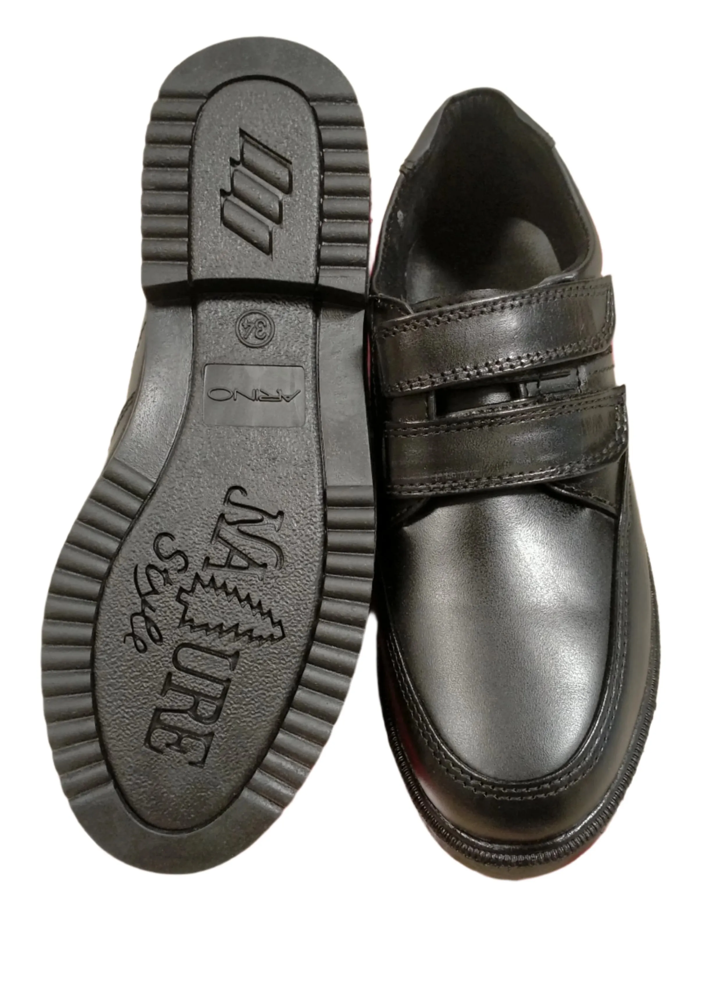 School Shoes, Leather Upper with Velcro and rubber sole