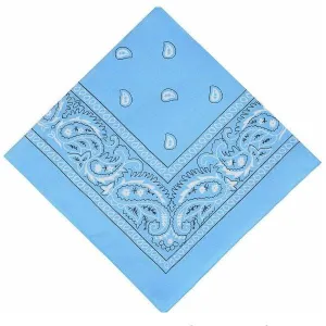 Sky Blue Paisley Print Bandana