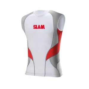 Slam Kids Sleeveless Rash Top - White/Red