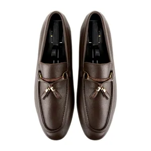 Sleek Tassels Loafers-Brown