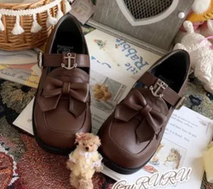 Sohiwoo Japanese sweet lolita shoes kawaii girl tea party princess kawaii student shoes lace bowknot women single shoes loli cosplay cos