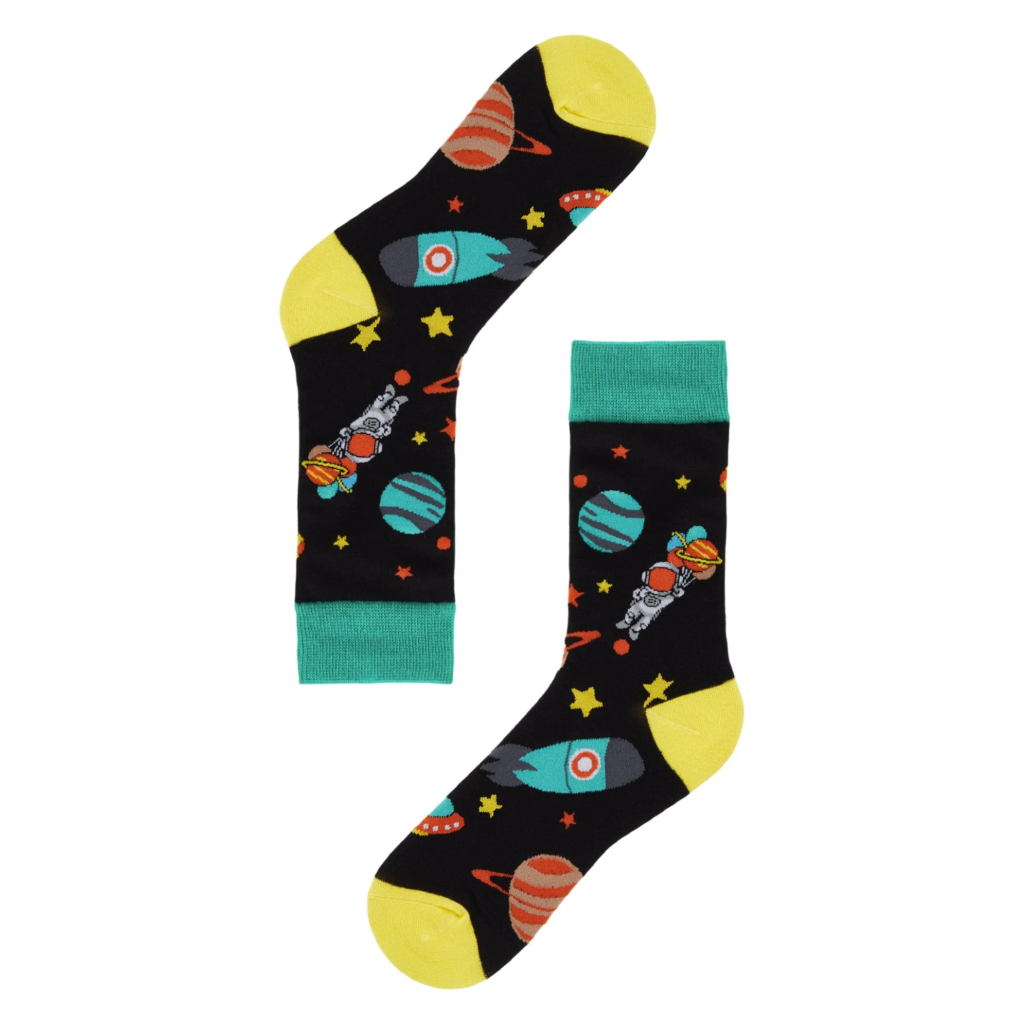 Space Explorer Printed Crew Length Socks