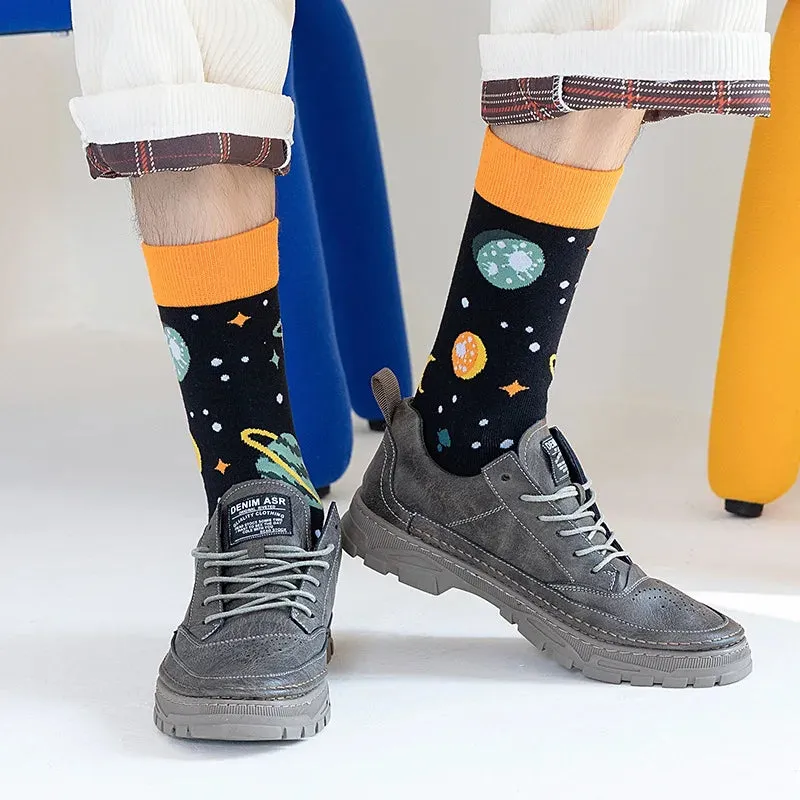 Space Explorer Printed Crew Length Socks