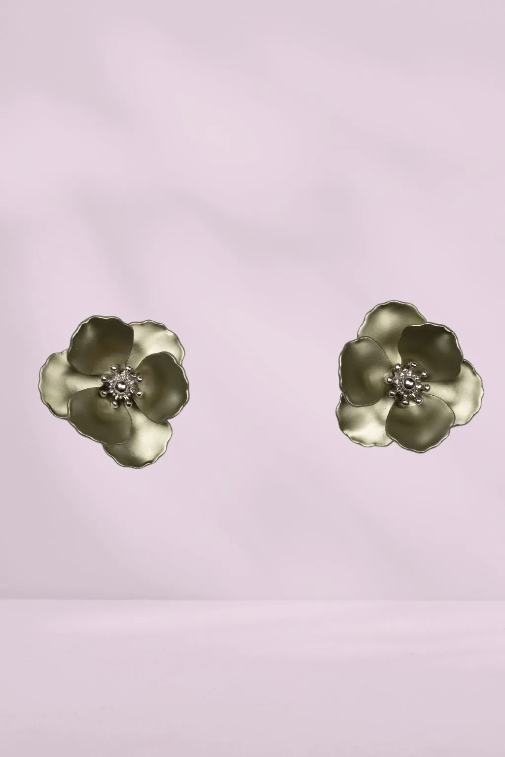 Stella and Gemma Mini Flower Earrings Olive