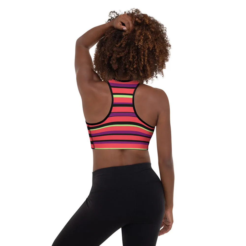 Stripes Padded Sports Bra