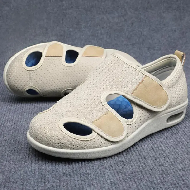 Summer Dew Toe Diabetic Shoe Female Foot Swollen Feet Wide Magic Stick Thumb Outside Middle-aged Old Men's Sandals