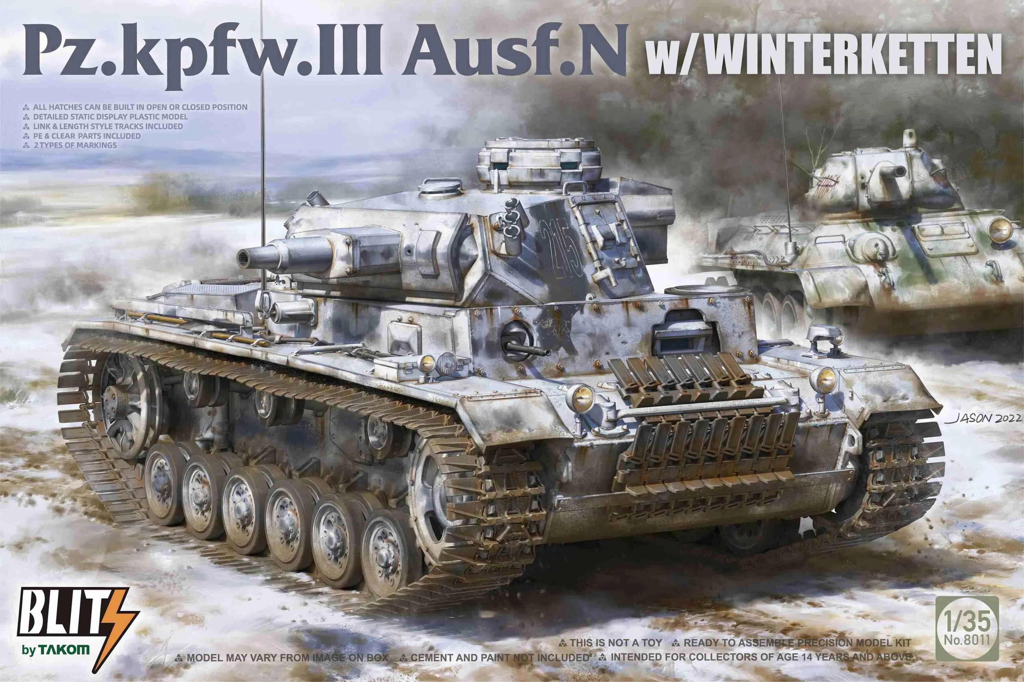 Takom 8011 Panzer Pz.Kpfw.III Ausf.N with Winterketten 1/35 Model Kit