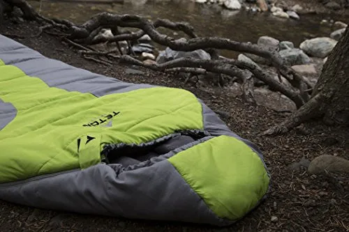 TETON Sports Tracker  5F Ultralight Sleeping Bag Perfect for Backpacking, Hiking, and Camping; Green/Grey