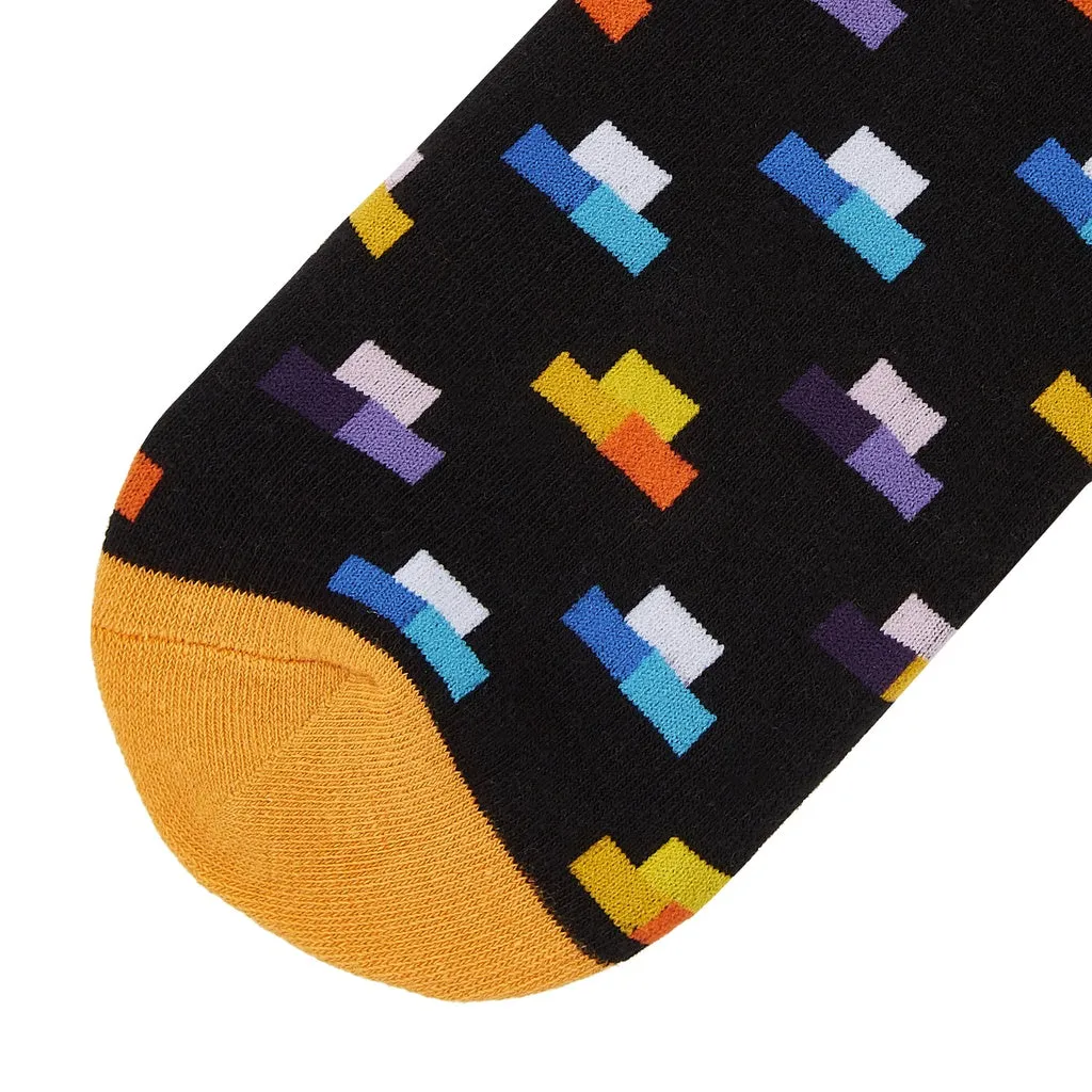 Tetris Printed Crew Length Socks