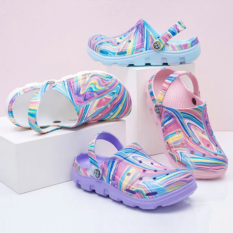 The Galaxy Rays Unisex Tie Dye Crocs Sport Mode Sandals