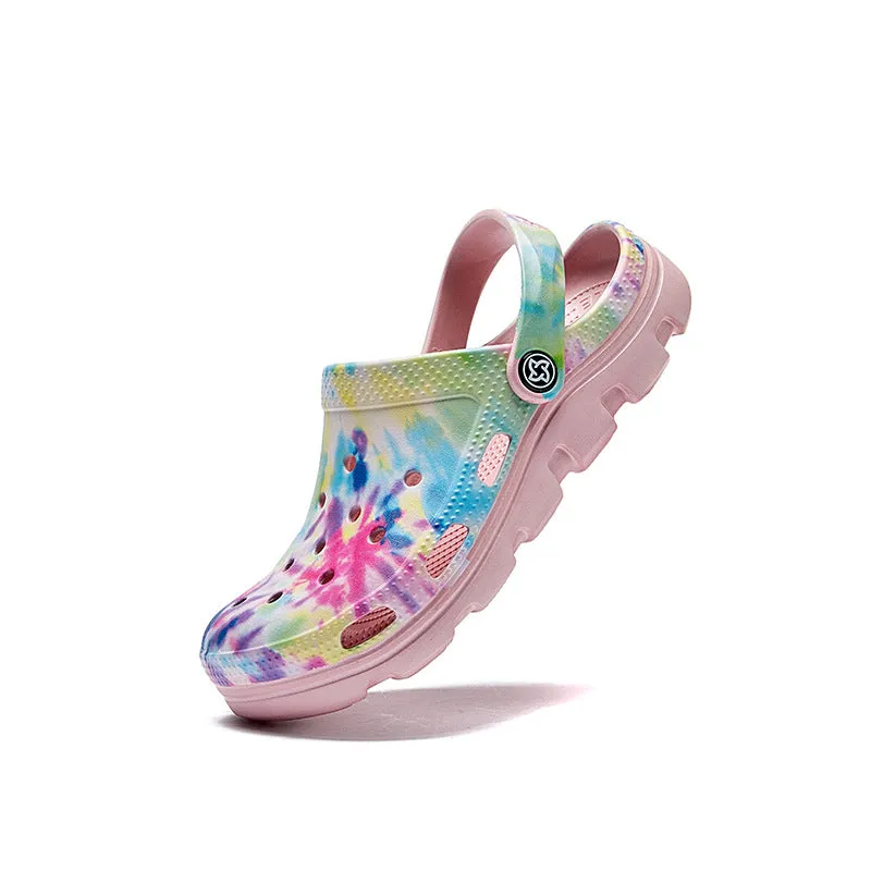 The Galaxy Rays Unisex Tie Dye Crocs Sport Mode Sandals