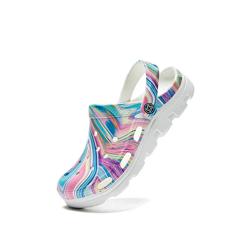 The Galaxy Rays Unisex Tie Dye Crocs Sport Mode Sandals