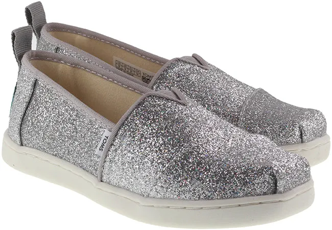 Toms Shoes Kids Glimmer Alpargata Silver