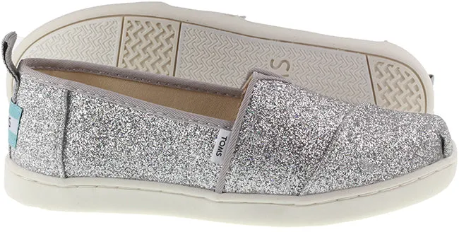 Toms Shoes Kids Glimmer Alpargata Silver