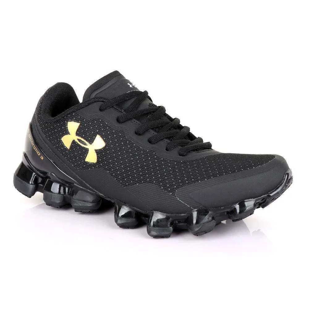 Under Armour Scorpio 3 Black with Gold Crest Sneaker