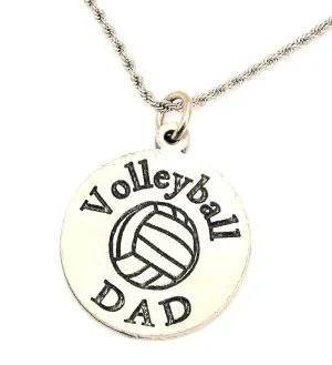 Volleyball Dad Single Charm Necklace