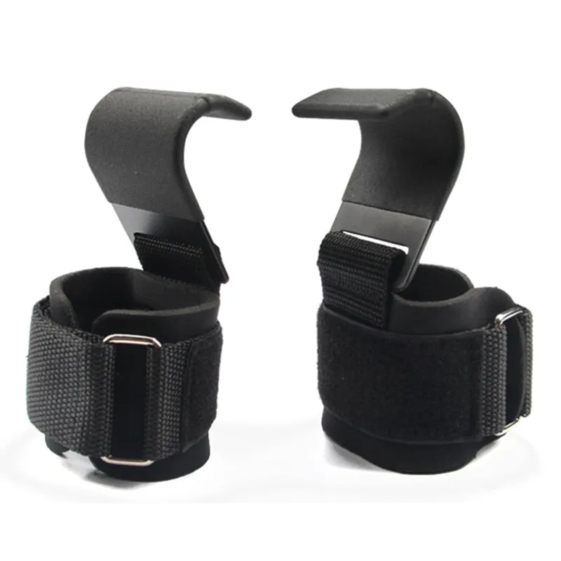 Weight Lifting Hook Grips With Wrist Wraps Hand-Bar Wrist Strap