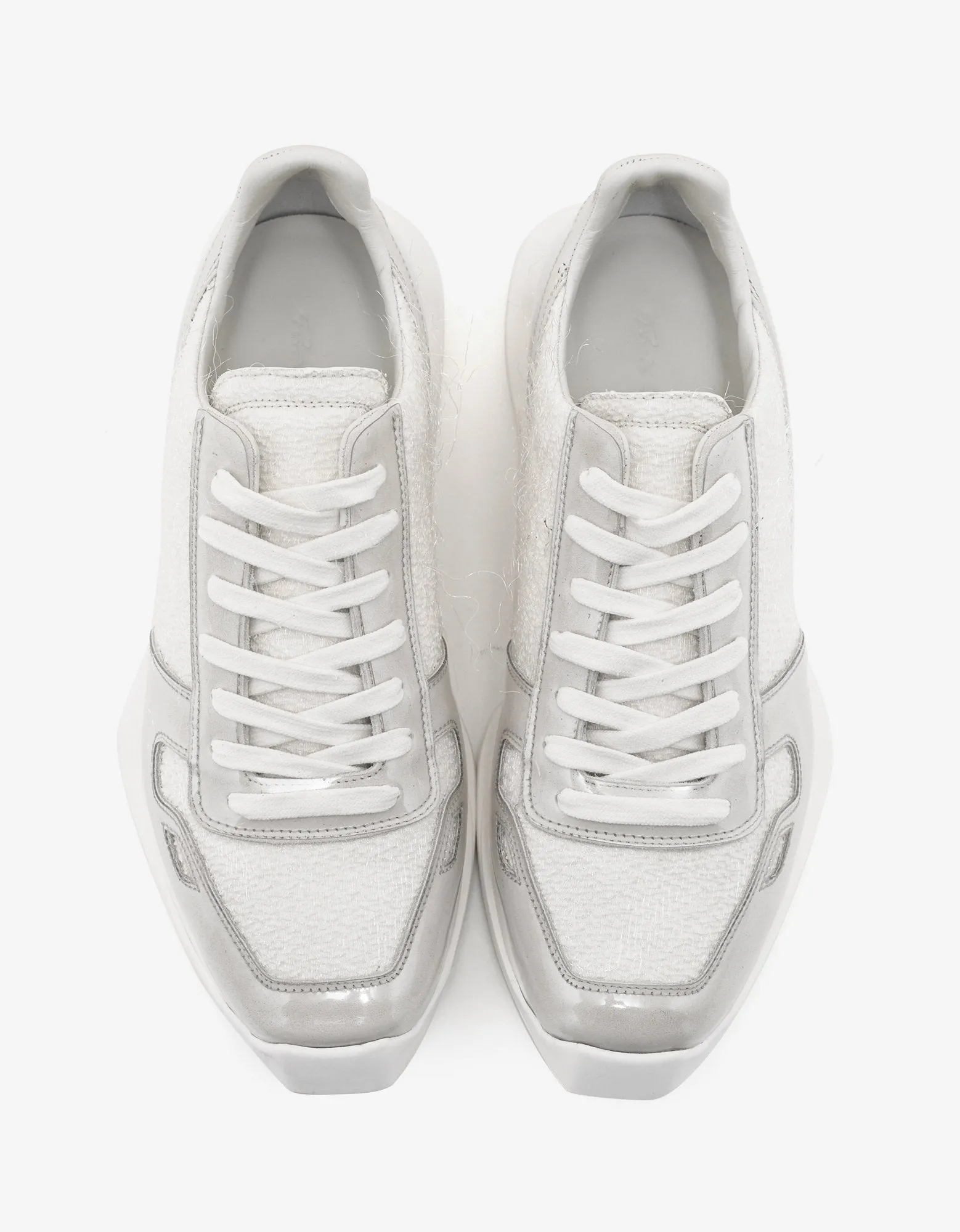 White Panelled Running Trainers