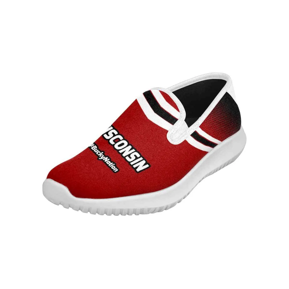 Wisconsin #BuckyNation Mens Slip-on Canvas Sneakers