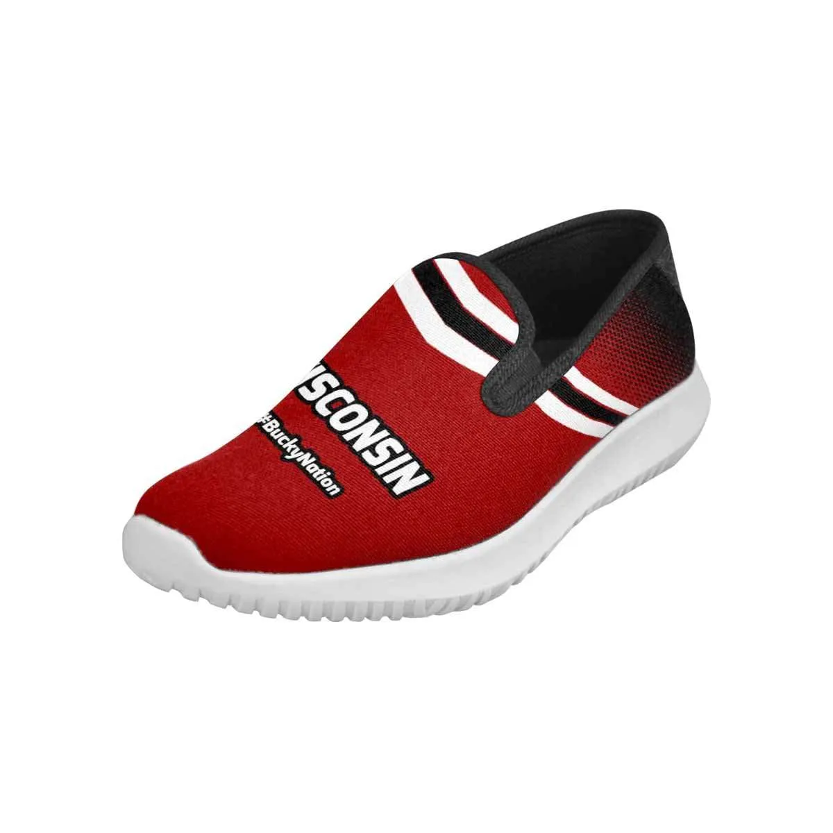 Wisconsin #BuckyNation Mens Slip-on Canvas Sneakers