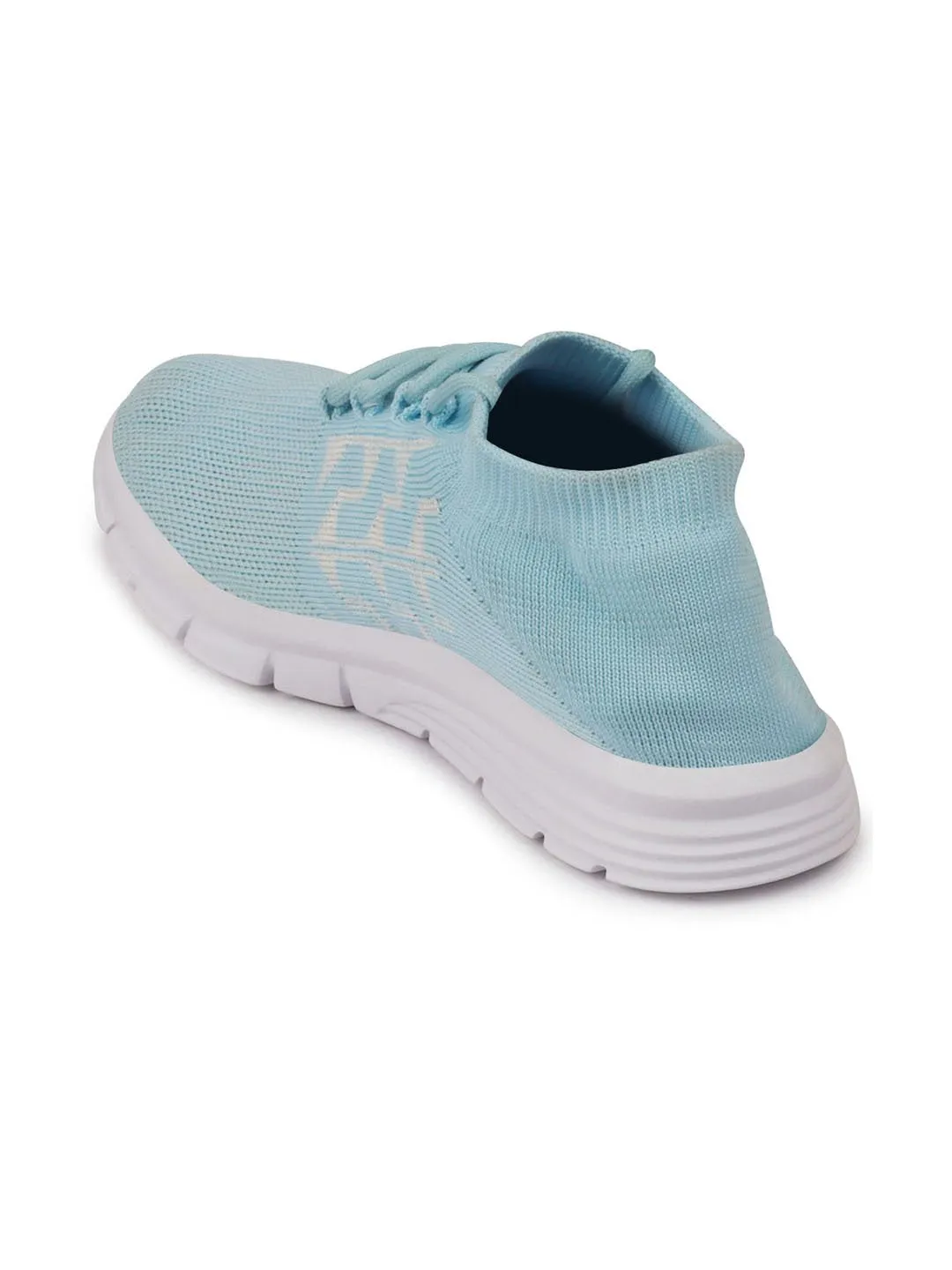 Women Sky Blue Sports & Outdoor Lace Up Running Shoes